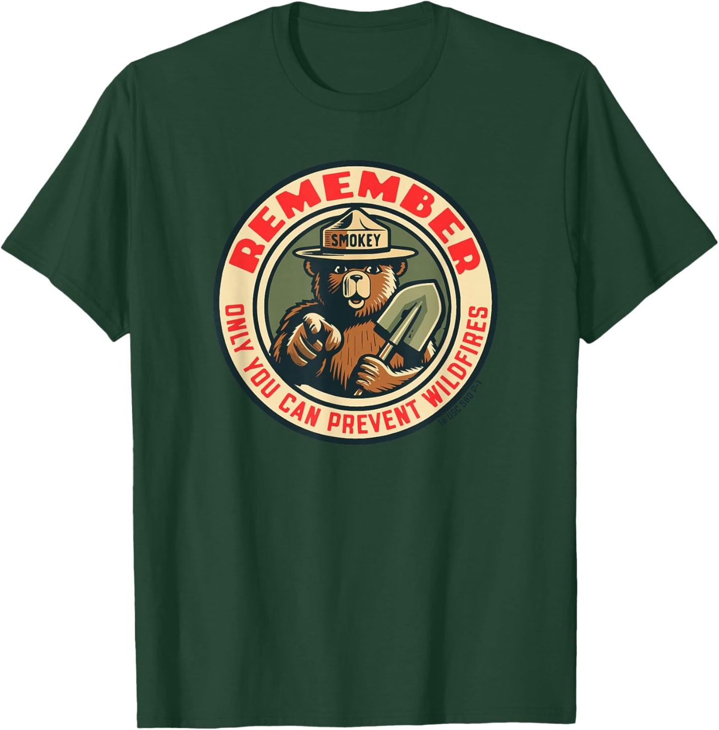 Remember Only You Vintage Smokey Bear Seal Retro T-Shirt - T-Shirt | Forest