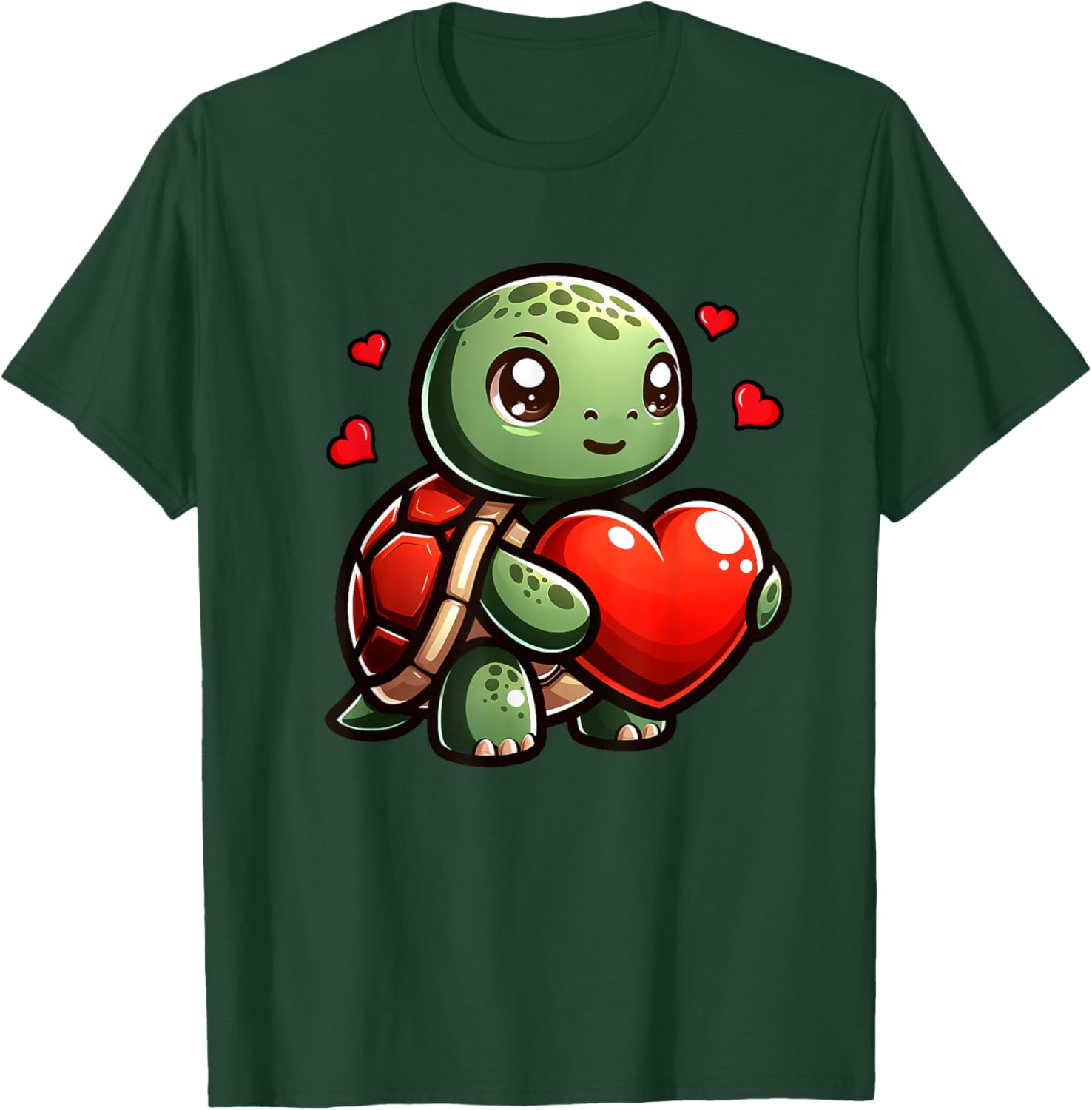 Cute Turtle Funny Heart Lover Valentines Men Women Kids T-Shirt - T-Shirt | Forest