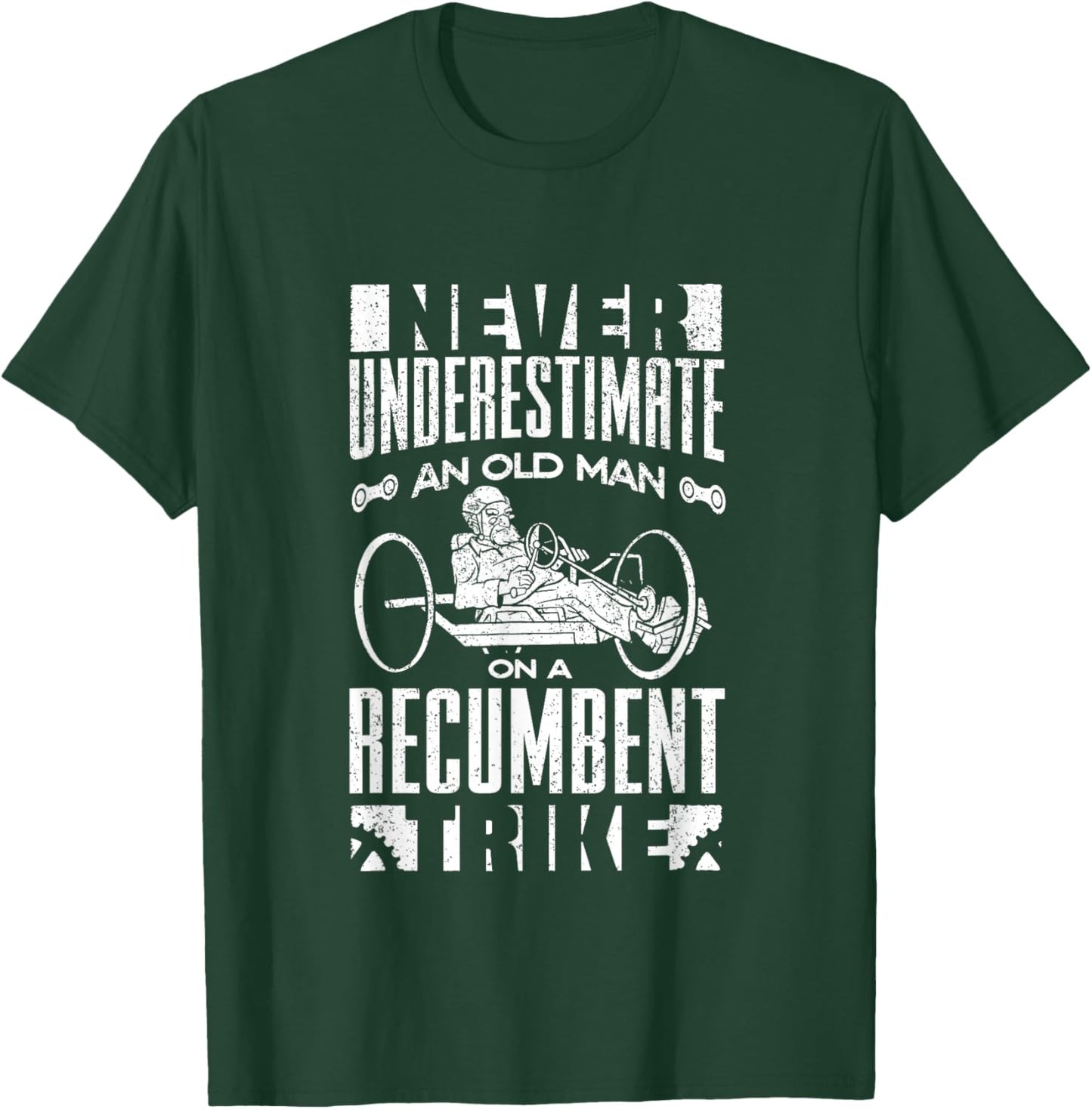 Triker Cyclist - Recumbent Trike Bike Designs -Adults Cycling Black Small Short Sleeve Modern Recumbent Trike Design T-Shirt - T-Shirt | Forest
