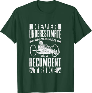 Triker Cyclist - Recumbent Trike Bike Designs -Adults Cycling Black Small Short Sleeve Modern Recumbent Trike Design T-Shirt - T-Shirt | Forest