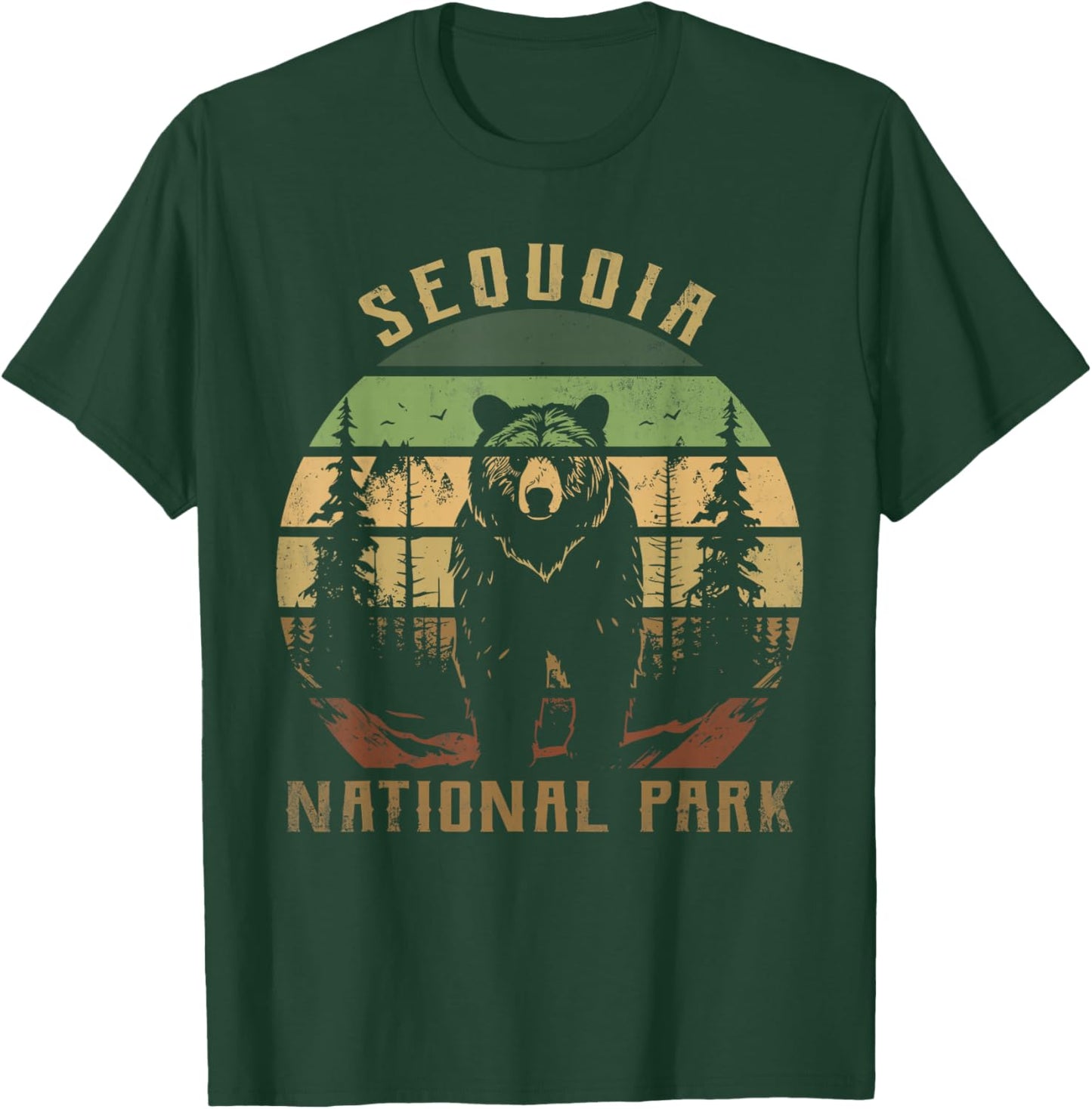 Retro Vintage Sequoia National Park for kids Hiking Camping T-Shirt - T-Shirt | Forest