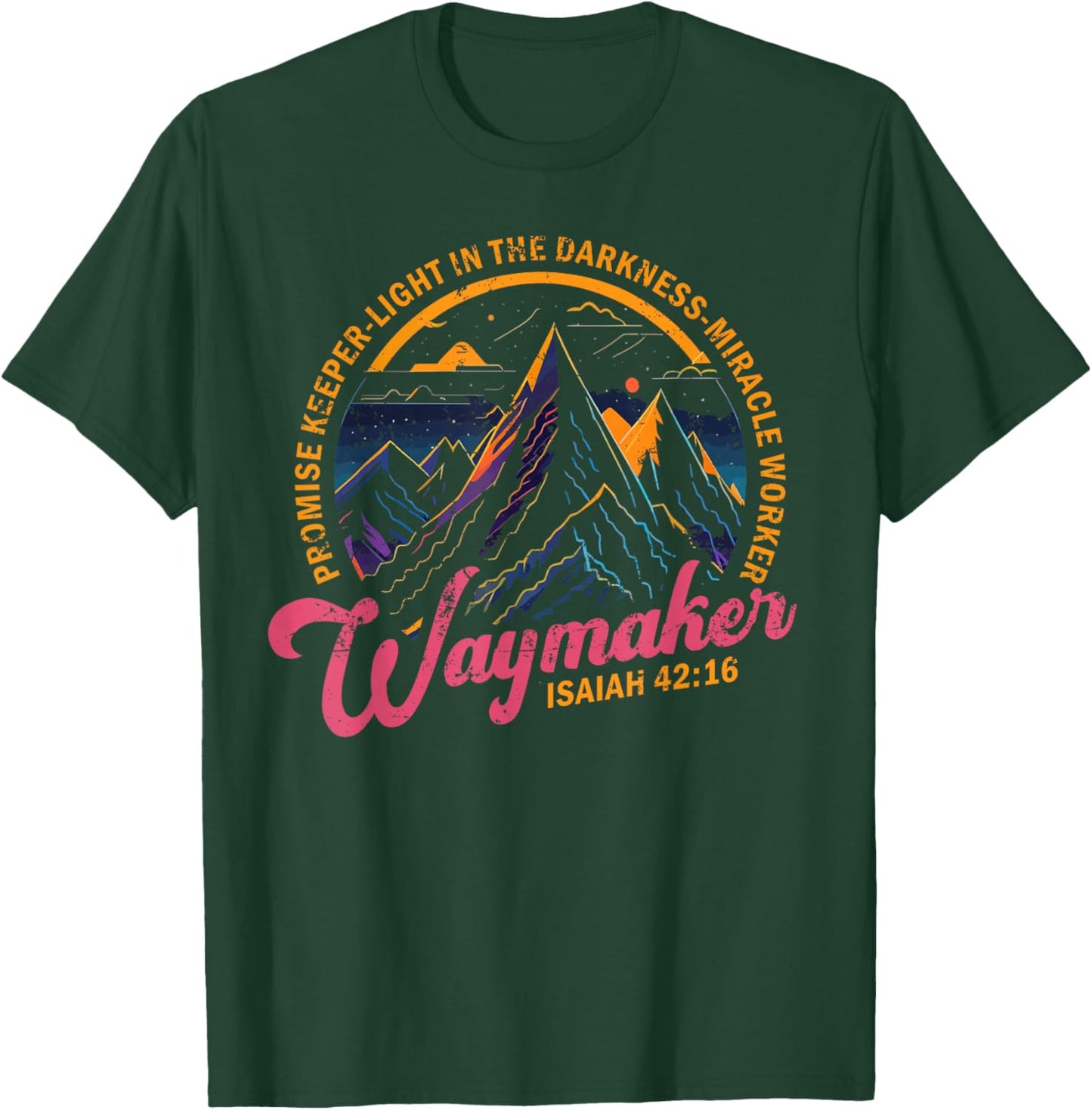 Waymaker Vintage Promise Keeper Miracle Worker Christian T-Shirt - T-Shirt | Forest