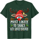 Christmas Matching Most Likely To Dance With Santa PJS T-Shirt - T-Shirt | Forest
