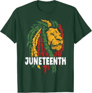 Celebrate Juneteenth Lion African American Freedom Day 1865 T-Shirt - T-Shirt | Forest