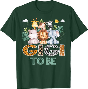 Soon To Be Gigi Jungle Animal Safari Gender Reveal T-Shirt - T-Shirt | Forest