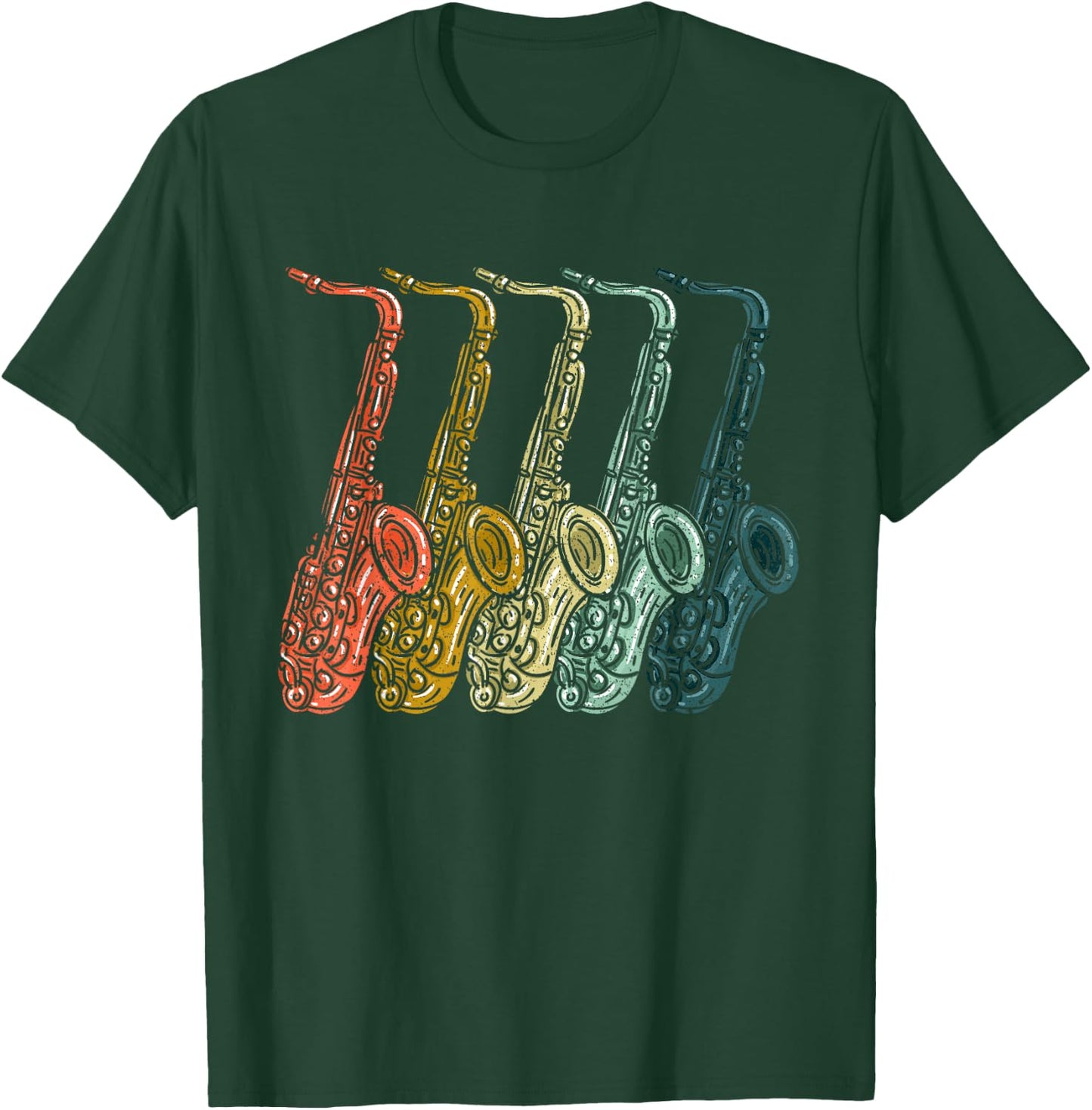 Vintage Saxophone Design Women Sax Lover Saxophonist T-Shirt - T-Shirt | Forest