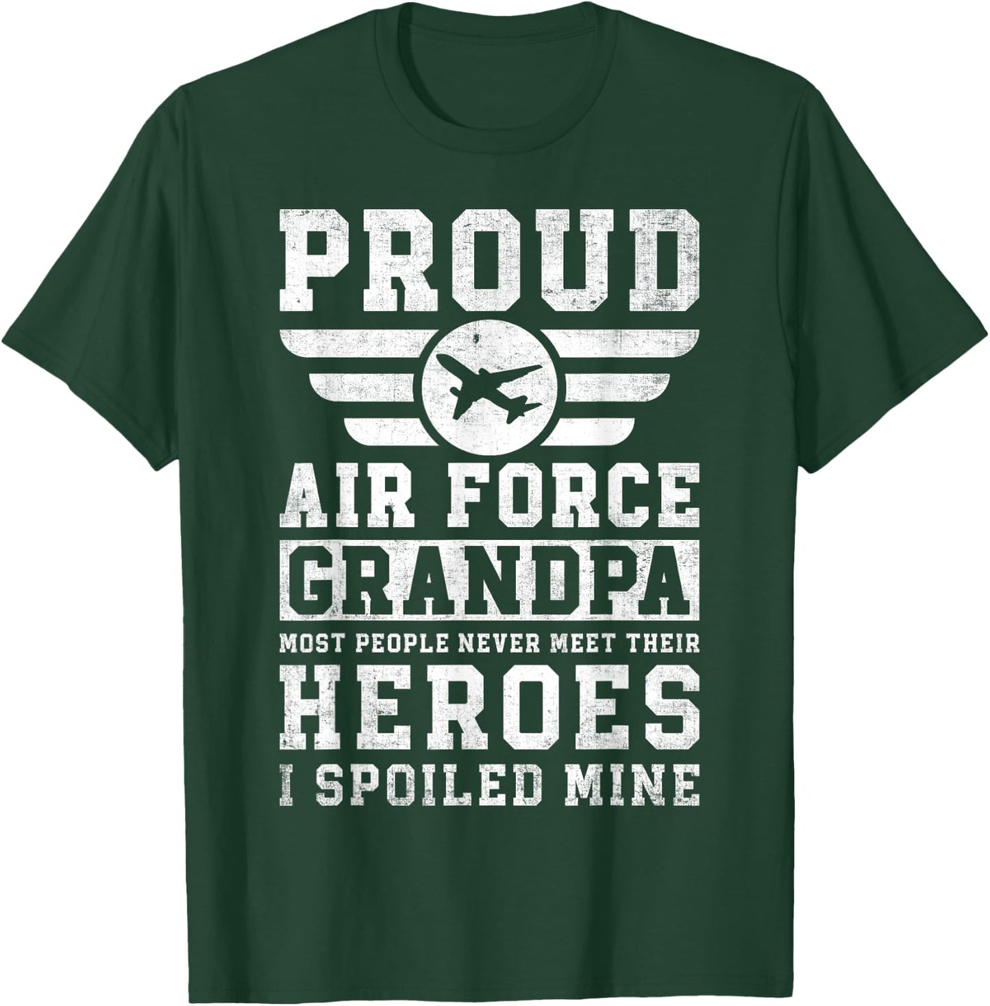 Proud Air Force Grandpa Airman Memorial Honoring Grandfather T-Shirt - T-Shirt | Forest