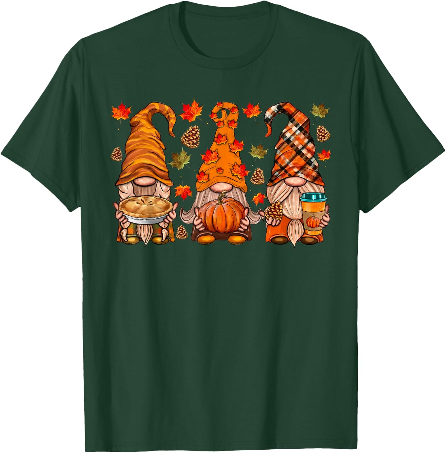 Fall Gnome Shirt Autumn Leaves Thanksgiving Gnome Matching T-Shirt - T-Shirt | Forest