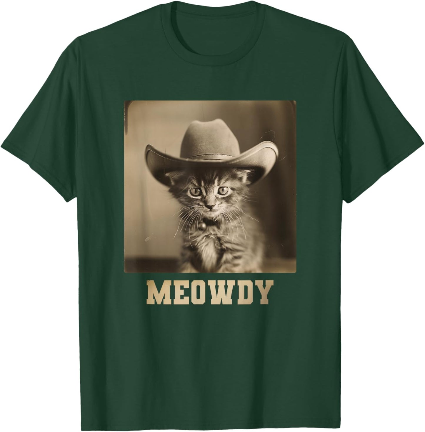 Vintage Meowdy Cat T-Shirt - T-Shirt | Forest