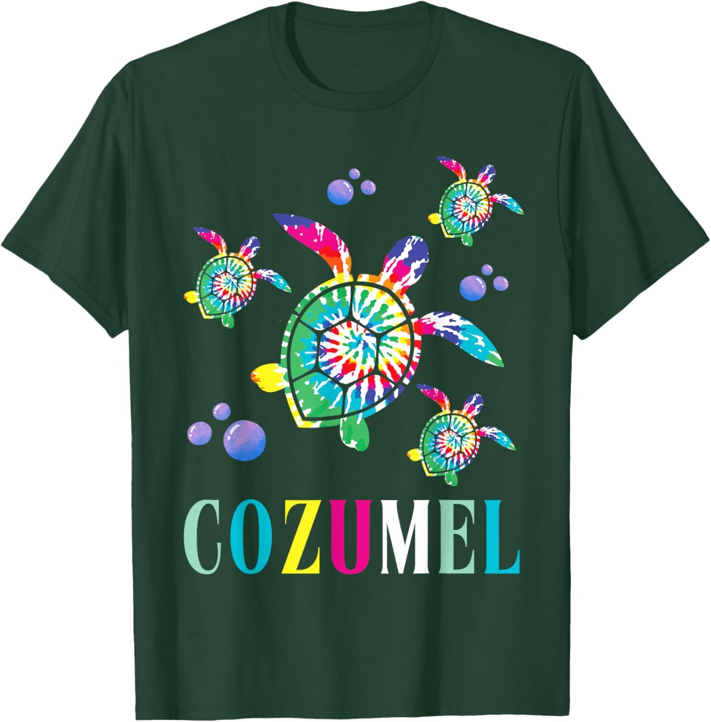 Cozumel, Mexico Tie Dye Sea Turtle T-Shirt - T-Shirt | Forest