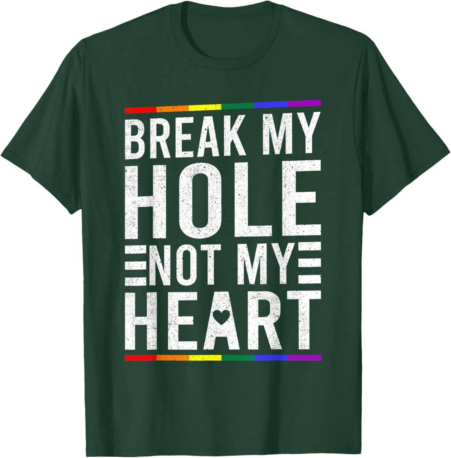 Break My Hole Not My Heart Funny Gay T-Shirt - T-Shirt | Forest