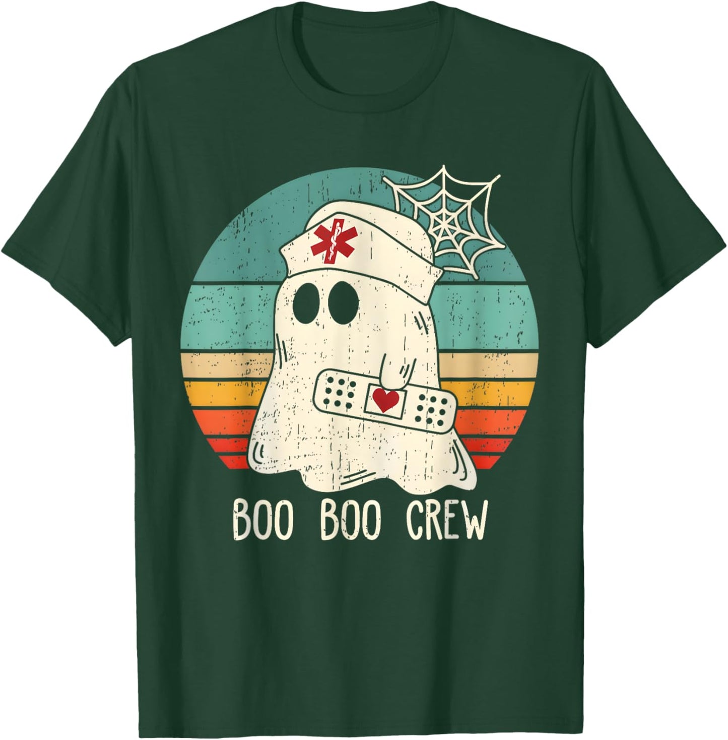 Boo Boo Crew Nurse Funny Ghost Women Halloween Costume Nurse T-Shirt - T-Shirt | Forest