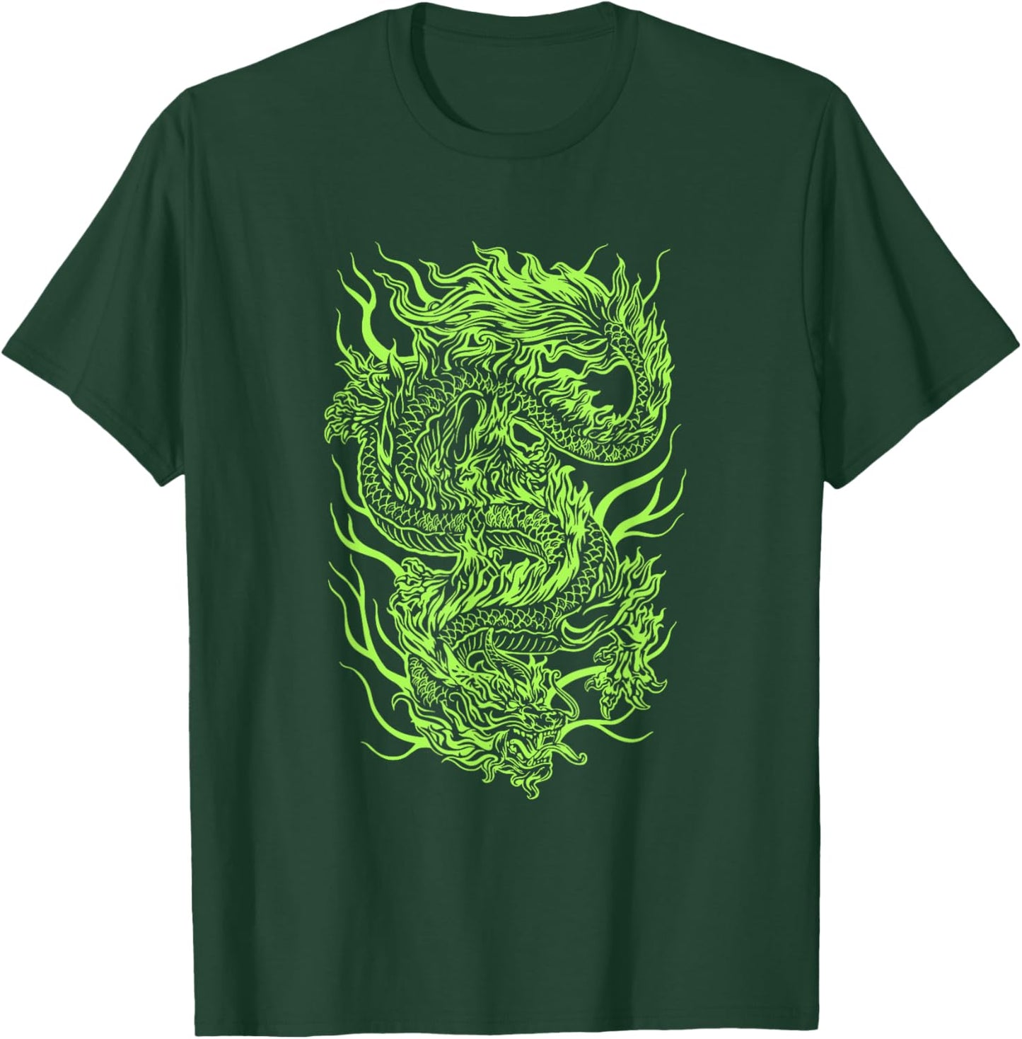 Green Chinese Dragon Grunge Aesthetic Egirl Teen Girls Women T-Shirt - T-Shirt | Forest