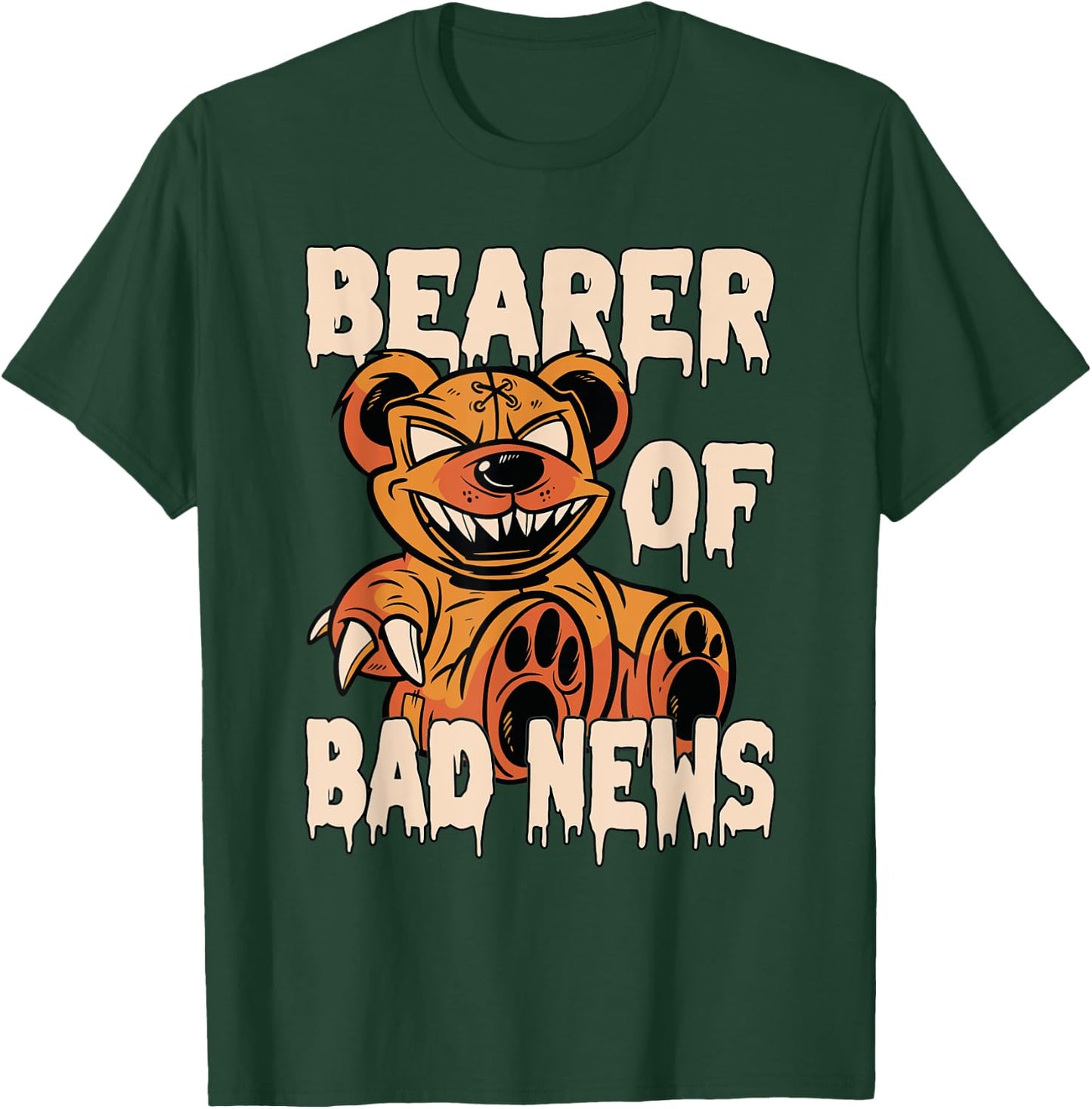 Bearer of Bad News Horror Teddy Bear T-Shirt - T-Shirt | Forest