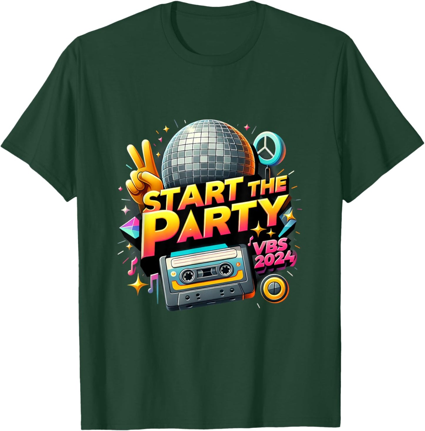 Start The Party Funny VBS 2024 Vacation Bible School 2024 T-Shirt - T-Shirt | Forest