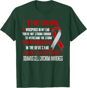 Squamous Cell Carcinoma Awareness I am the Storm Devil T-Shirt - T-Shirt | Forest