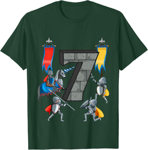 Medieval Knights Middle Ages History Castle 7th Birthday T-Shirt - T-Shirt | Forest