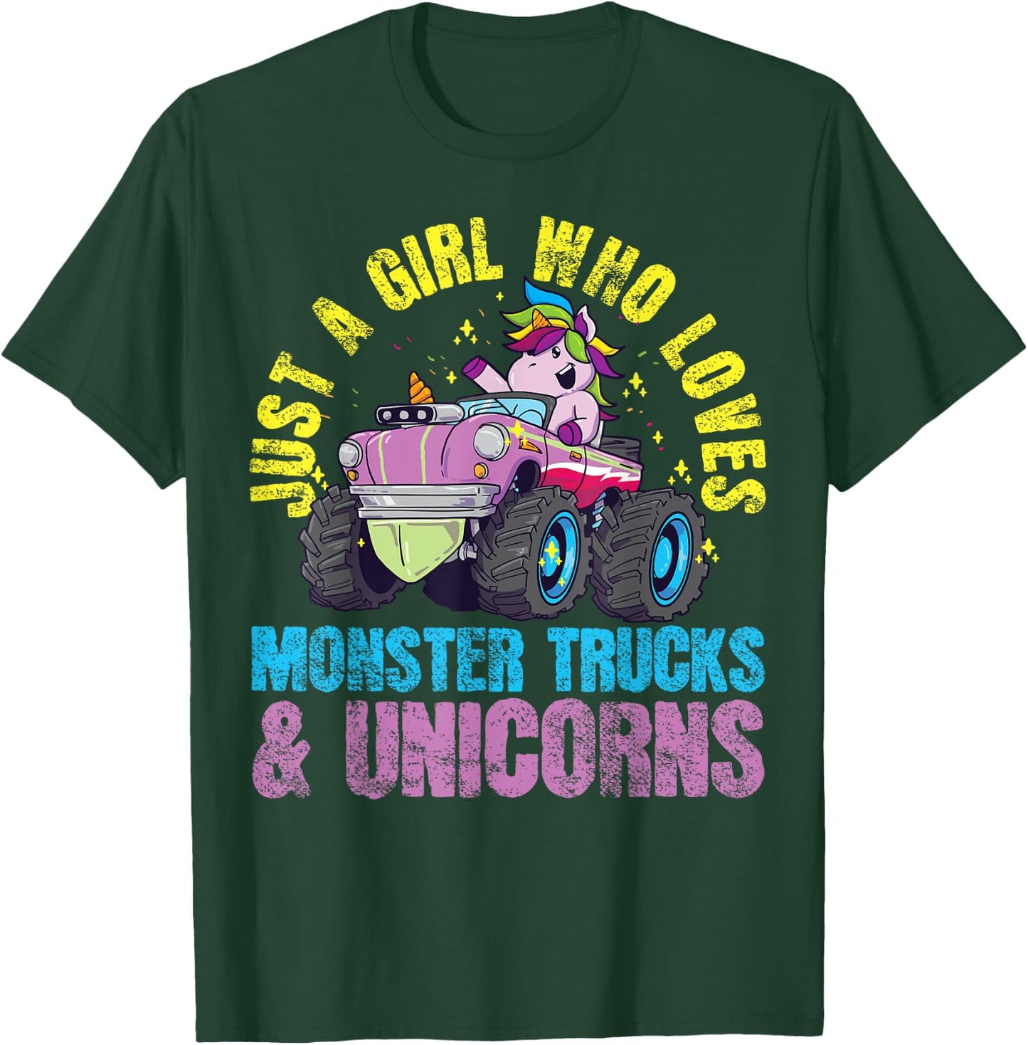 Monster Truck Unicorn Girl T-Shirt - T-Shirt | Forest