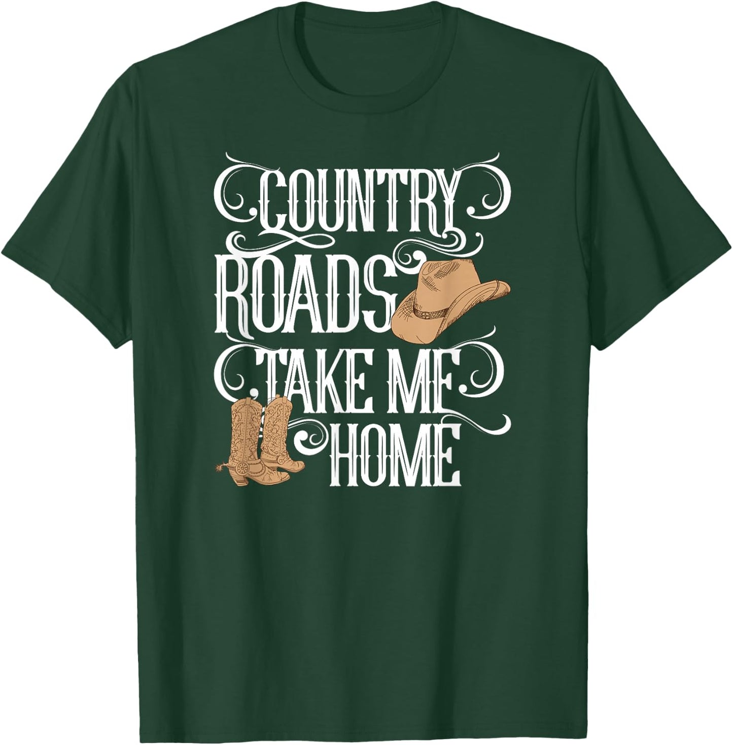 Country Roads Take Me Home Cute Music Lyrics T-Shirt - T-Shirt | Forest