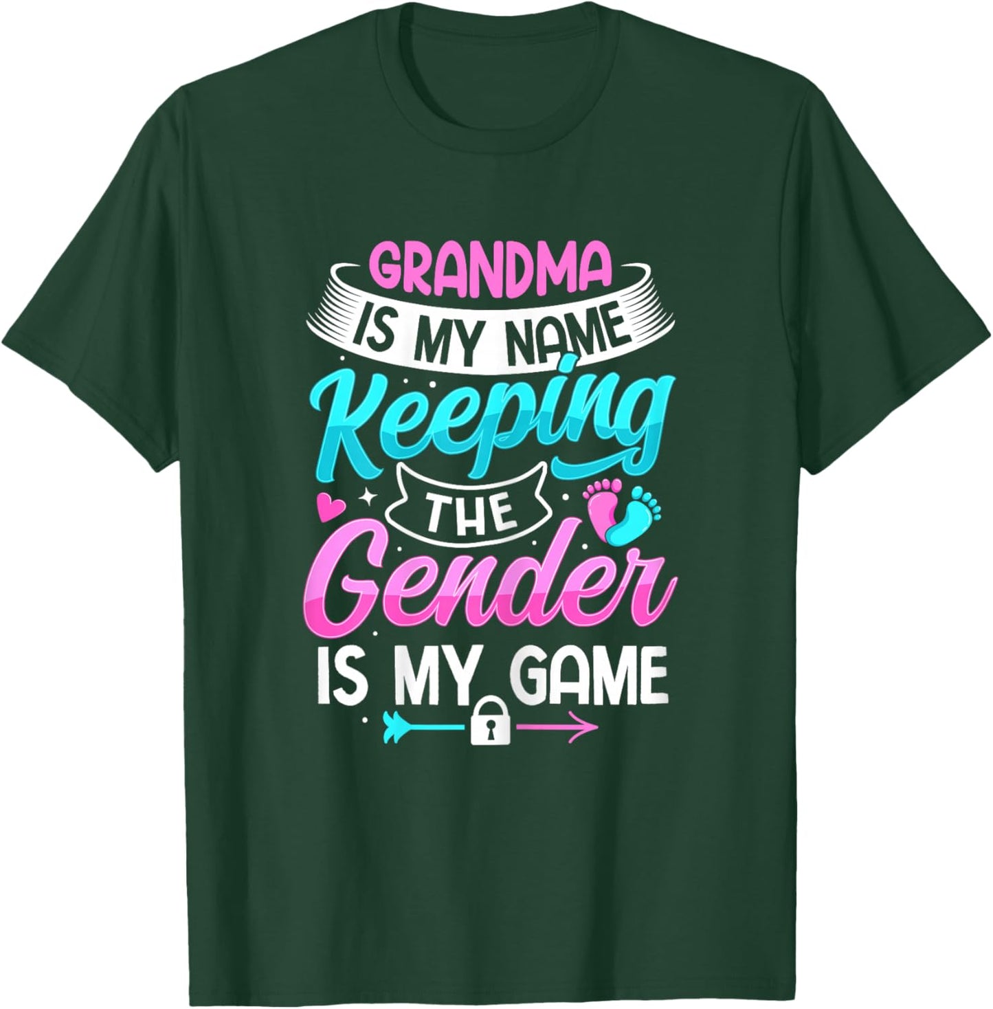 Gender Reveal Design for a Keeper of the Gender Grandma , Female X-Small, Black T-Shirt - T-Shirt | Forest