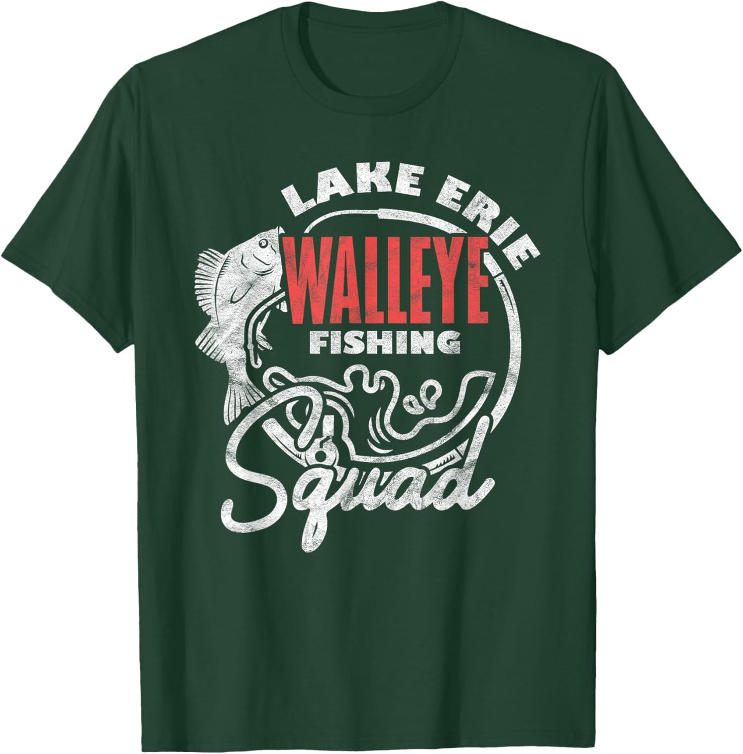 Walleye Fishing Lake Erie Walleye Fishing Squad T-Shirt - T-Shirt | Forest