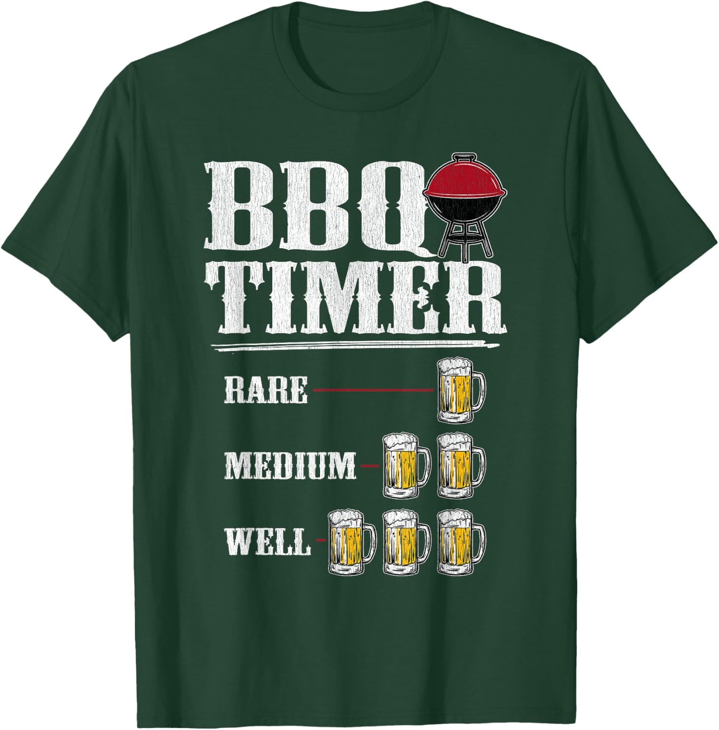 BBQ BEER TIMER SHIRT Funny BBQ Grilling Gift T-Shirt - T-Shirt | Forest