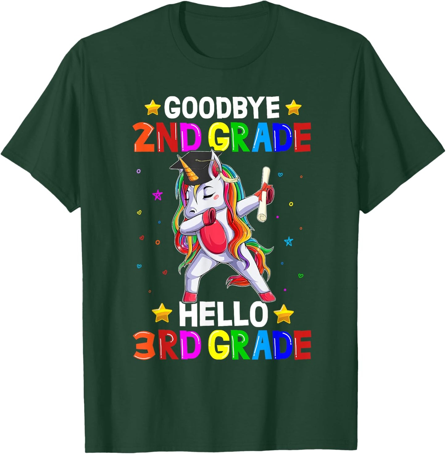 Goodbye 2nd Grade Hello 3rd Grade Unicorn Back To School Kid T-Shirt - T-Shirt | Forest
