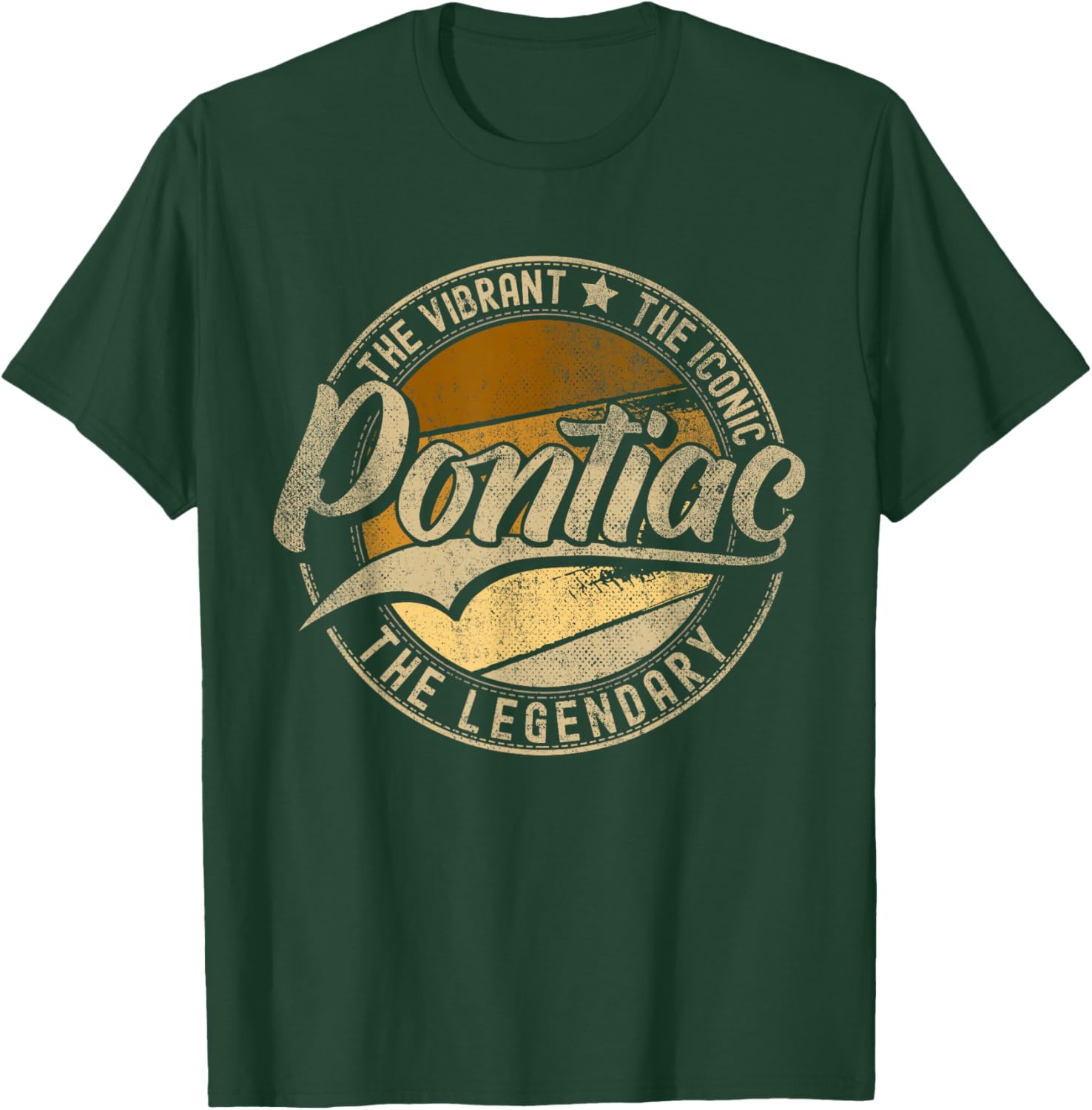 Pontiac MI | Michigan | Vintage Distressed , Small, Black T-Shirt - T-Shirt | Forest