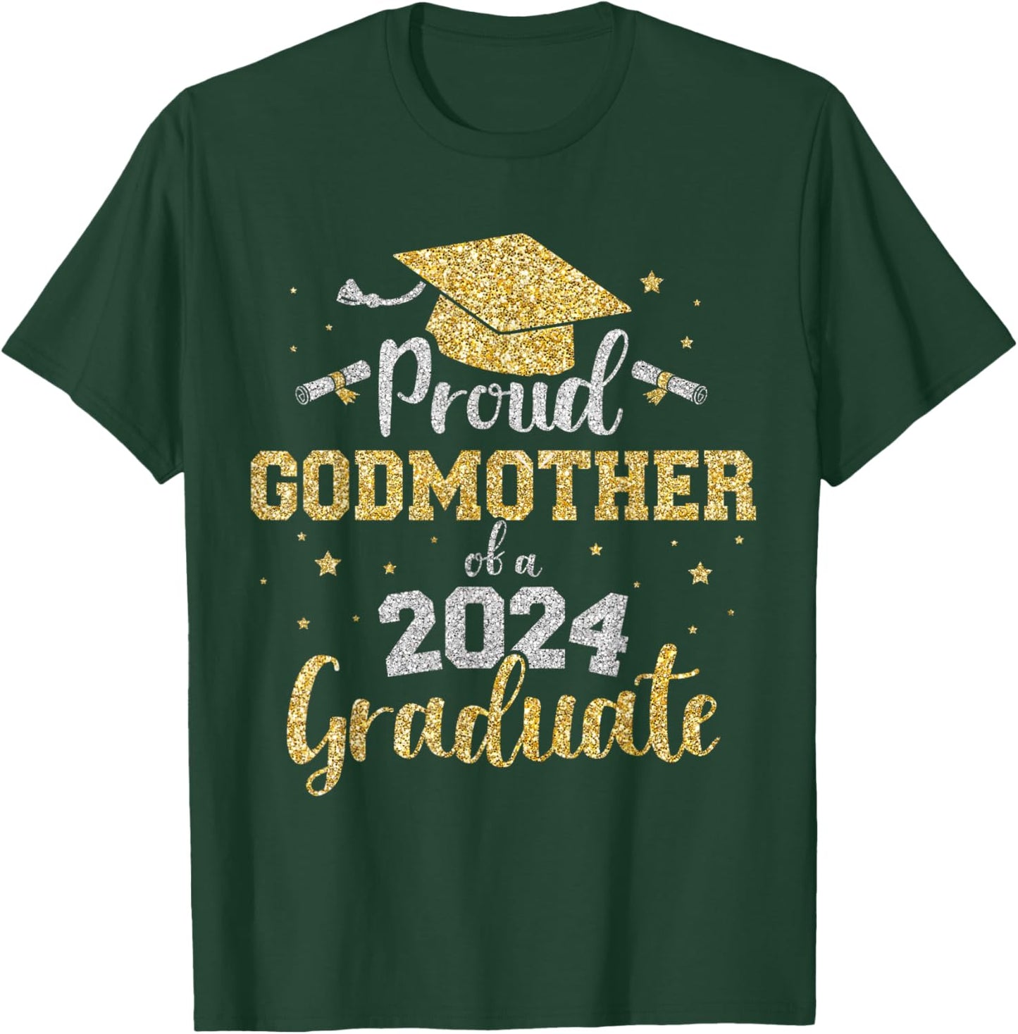 Proud godmother of class of 2024 graduate senior graduation T-Shirt - T-Shirt | Forest