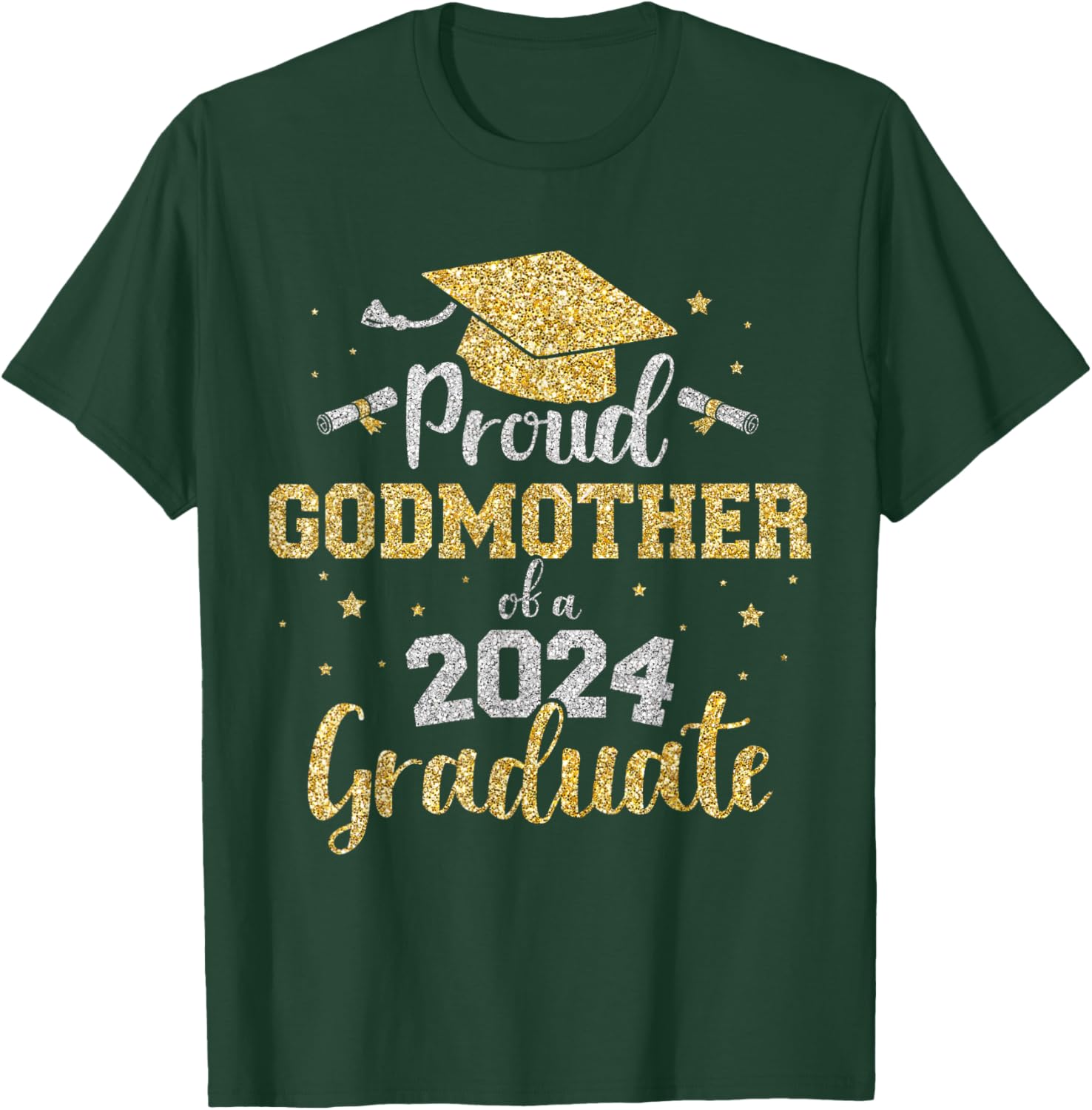 Proud godmother of class of 2024 graduate senior graduation T-Shirt - T-Shirt | Forest