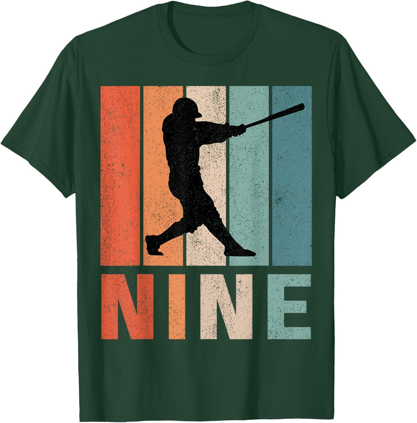9th Birthday Retro Baseball Player Boys Kids 9 Years Old T-Shirt - T-Shirt | Forest
