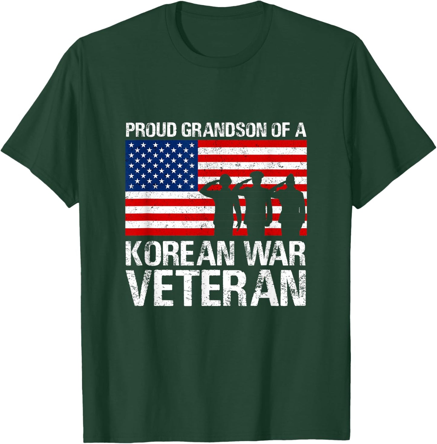 Military Family Gift Proud Grandson of a Korean War Veteran T-Shirt - T-Shirt | Forest