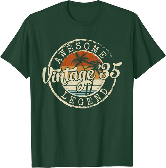 Vintage 1935 91yr 91st Birthday Gifts 91 Years Old T-Shirt - T-Shirt | Forest