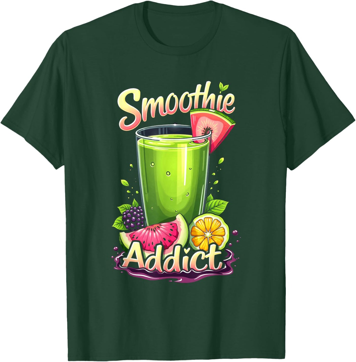 Smoothie Addict Health Drink Vegan Life T-Shirt - T-Shirt | Forest