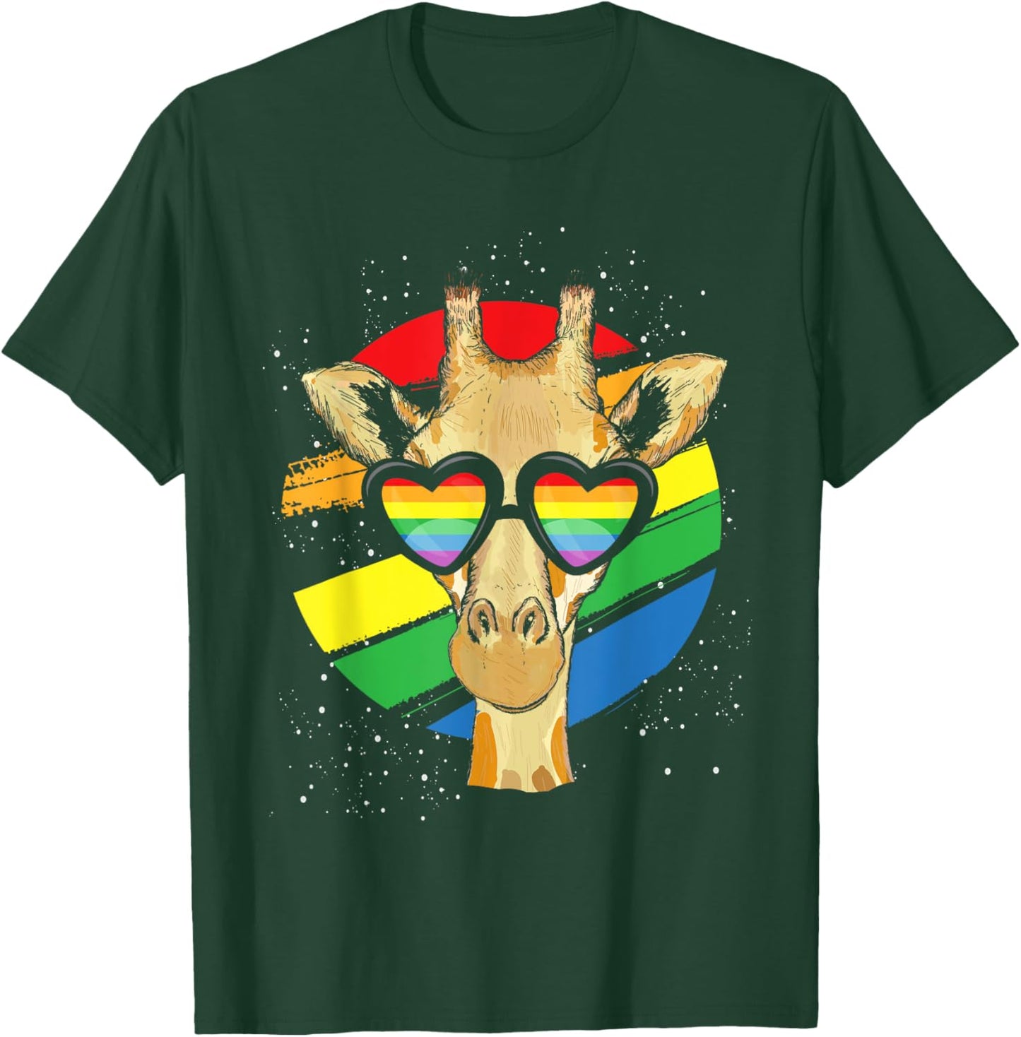 Gay Pride Glasses Giraffe T-Shirt - T-Shirt | Forest
