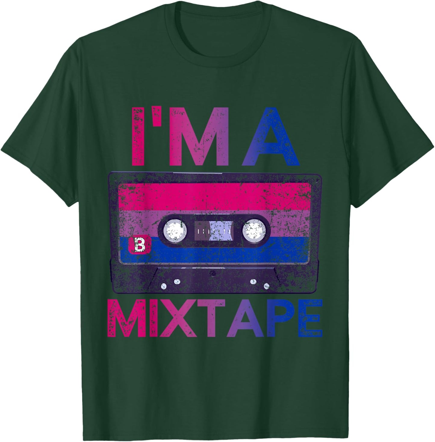 Funny Bisexuality Pride Retro Cassette Bi Gift Bisexual T-Shirt - T-Shirt | Forest