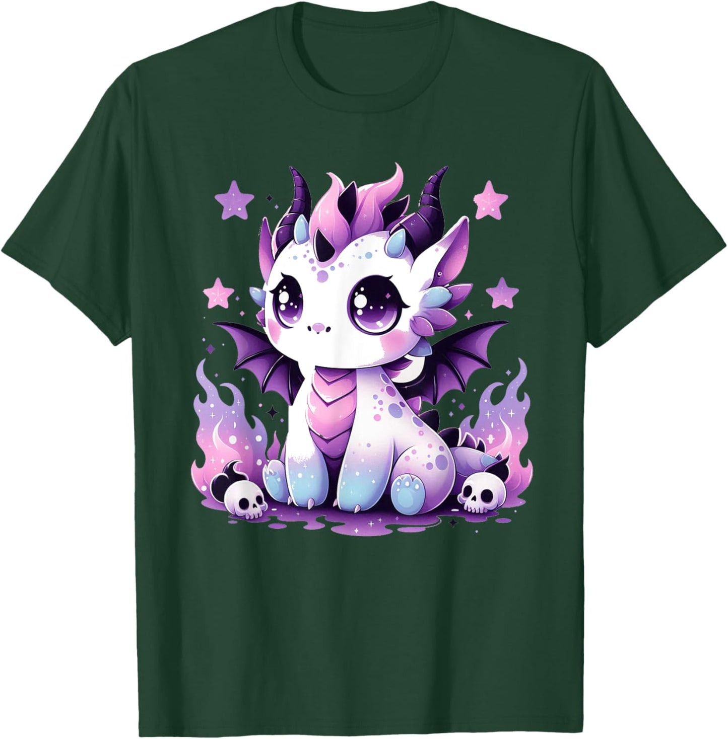 Niedlicher Pastell Goth Drache Gruselige Kawaii Hexe Anime Gothic T-Shirt - T-Shirt | Forest