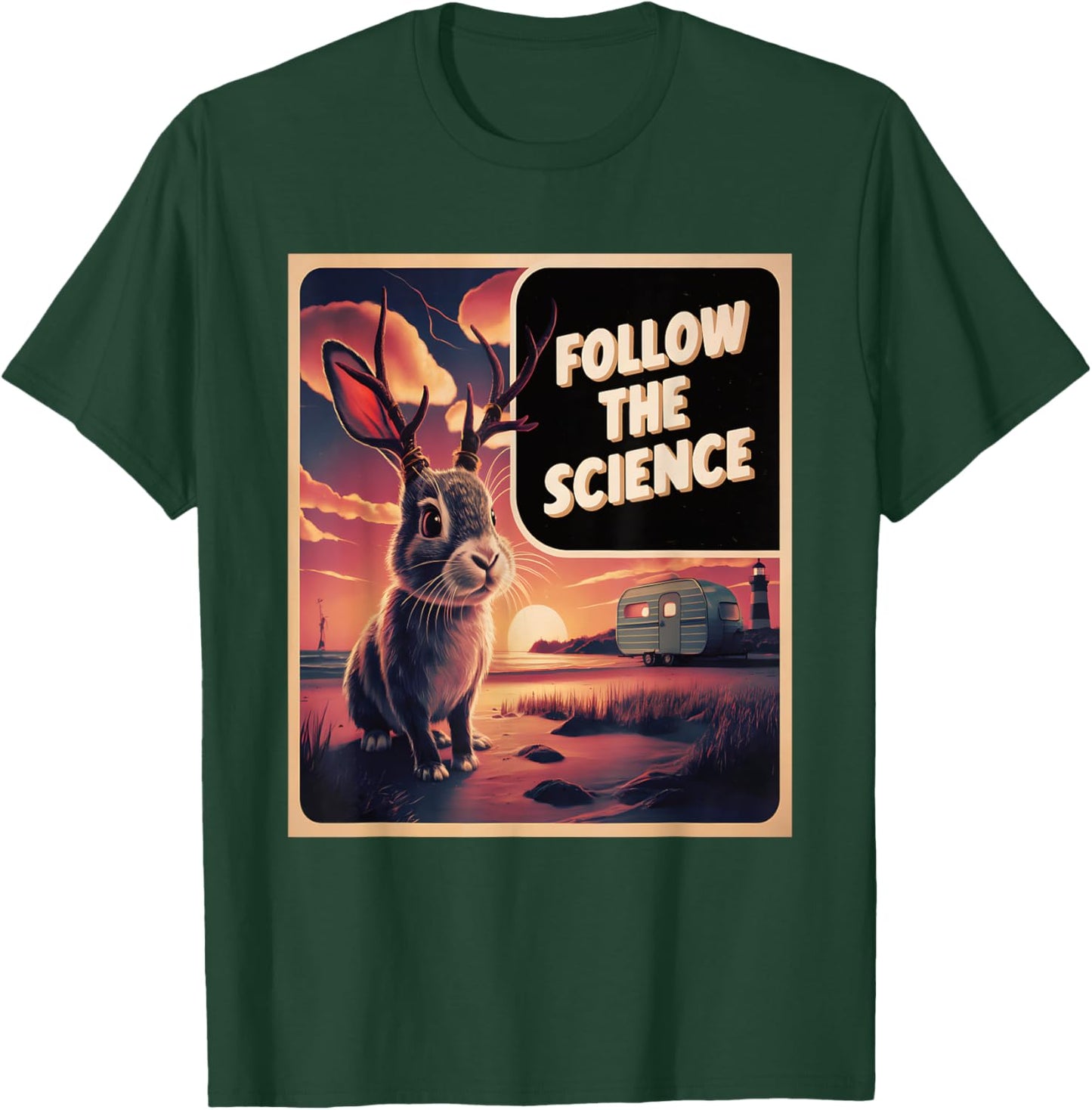 Jackalope Cryptid Paranormal T-Shirt - T-Shirt | Forest