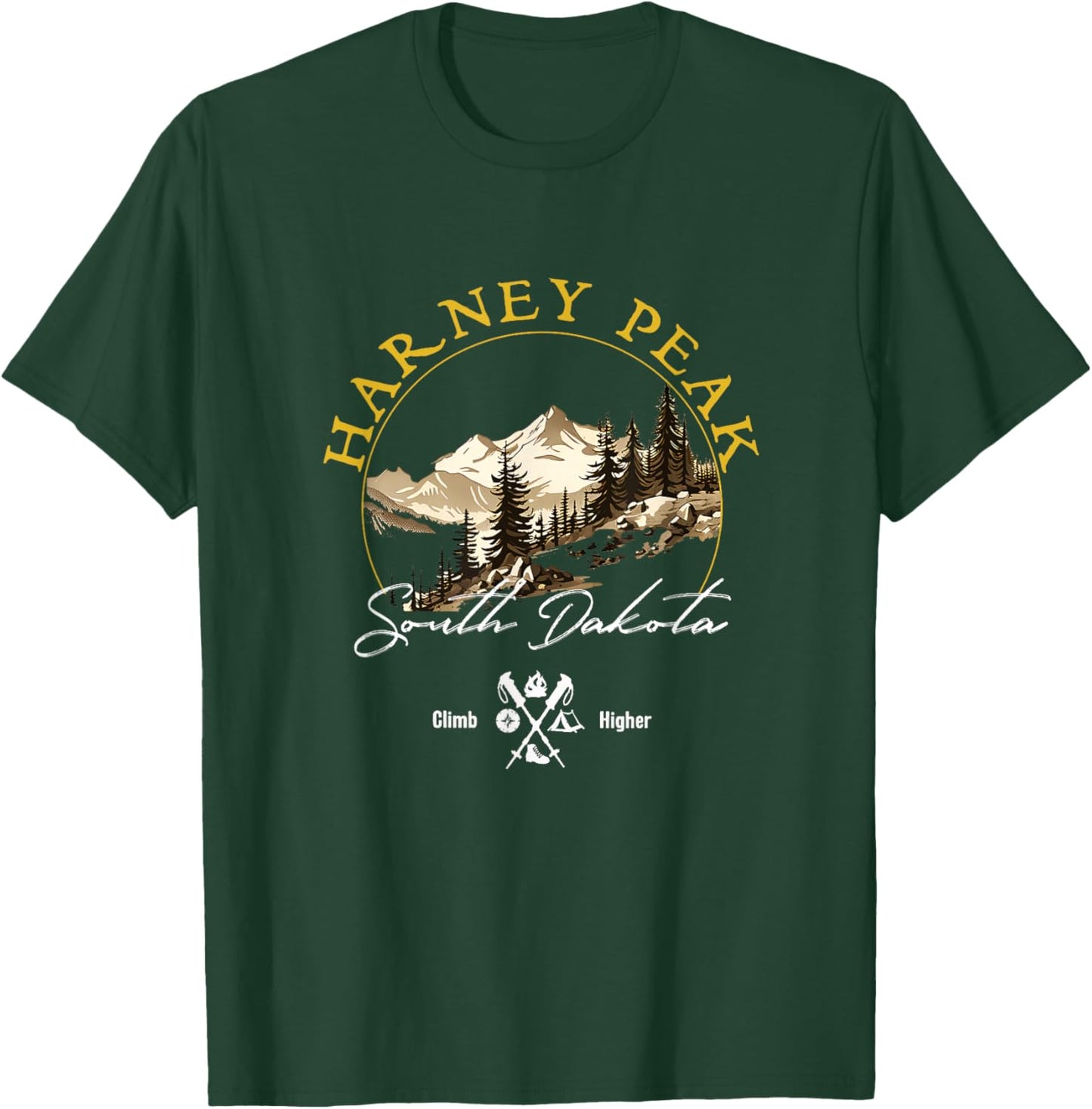 Harney Peak Retro Vintage Apparel - Harney Peak Souvenir T-Shirt - T-Shirt | Forest