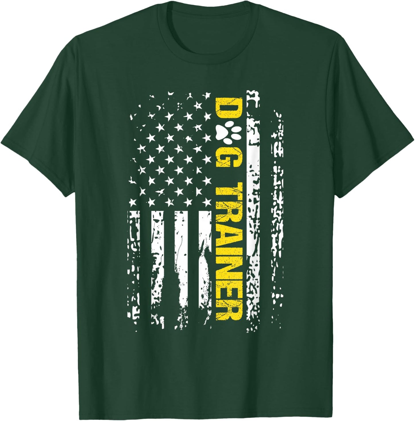 Dog Trainer Shirt American Flag Patriotic Dog Trainer Gift T-Shirt - T-Shirt | Forest