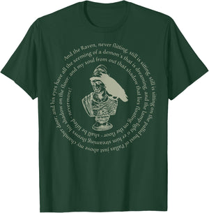 Edgar Allan Poe Raven Poem - Bust Of Pallas Athena 2 T-Shirt - T-Shirt | Forest