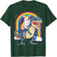 Corgi Riding Dinosaur T-rex Boys Girls Space Galaxy Rainbow T-Shirt - T-Shirt | Forest