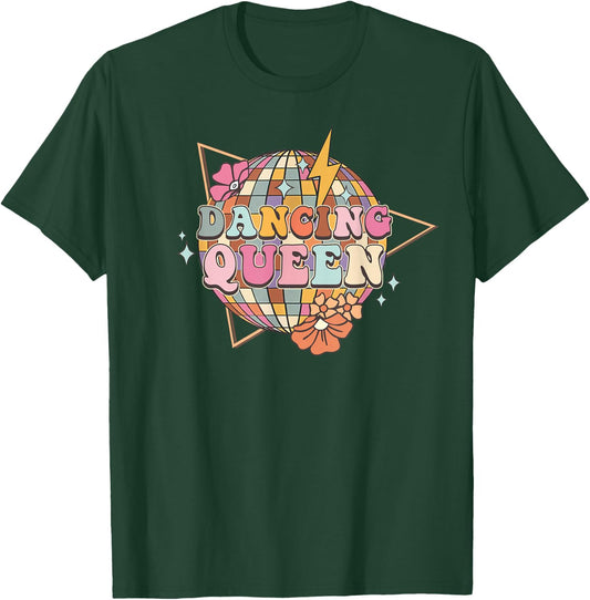 Disco Queen Dance Mom Dancing Queen Vintage Dancing 70s T-Shirt - T-Shirt | Forest
