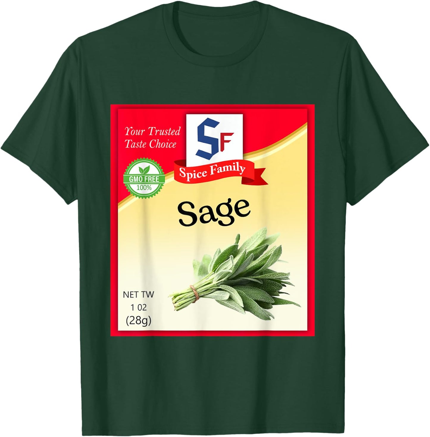 Sage Condiment Costume Holiday Spice Costumes T-Shirt - T-Shirt | Forest