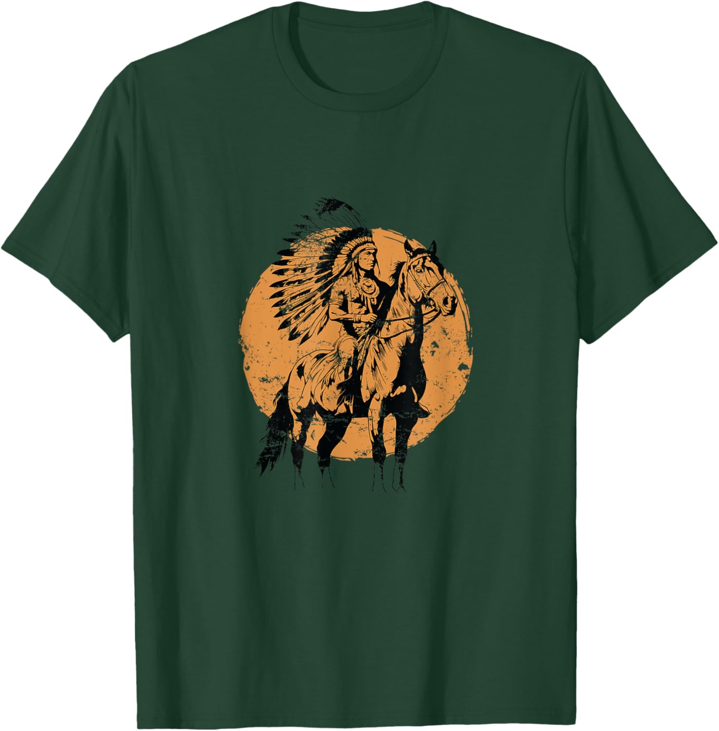 Native American on a Horse T-Shirt - T-Shirt | Forest