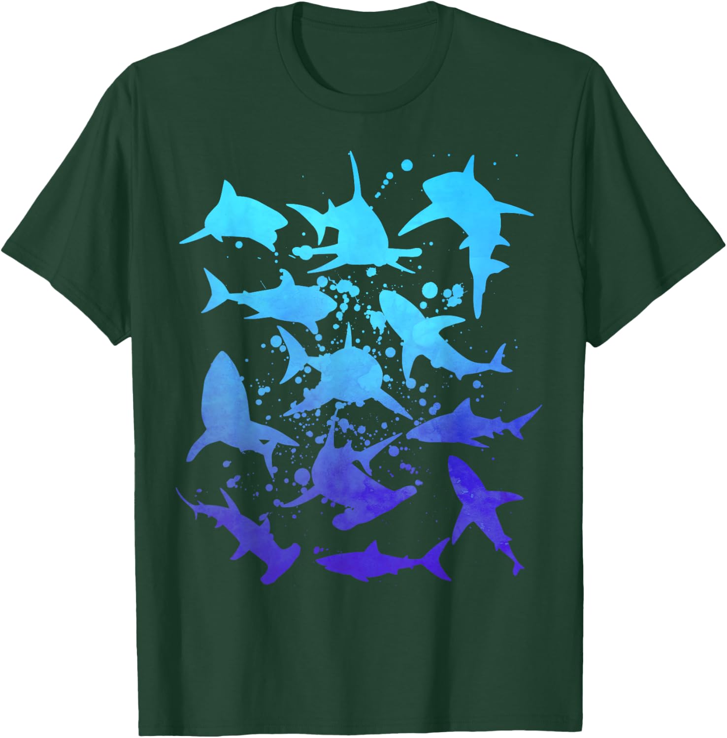 Great White Sharks Hammerhead Shark Diving Lover Graphic T-Shirt - T-Shirt | Forest