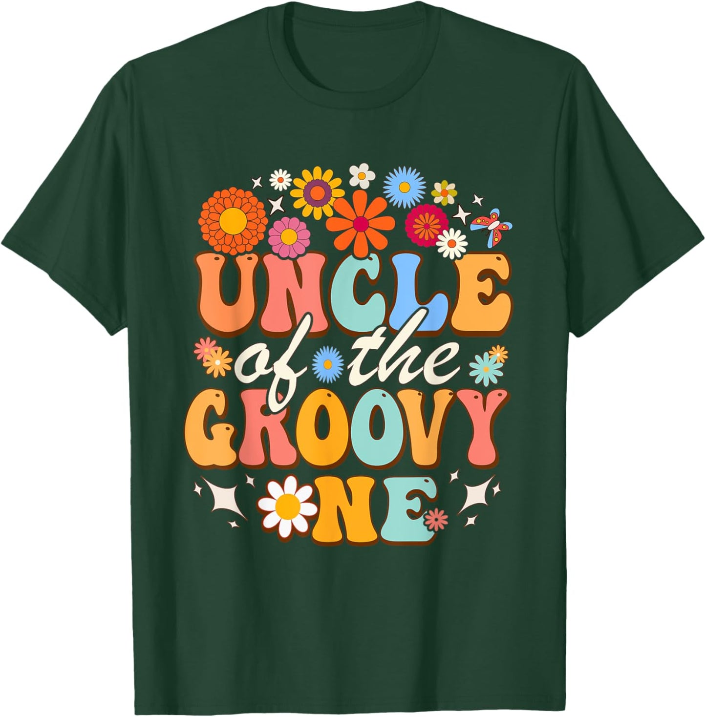 Uncle of Groovy One Matching Family First Birthday Party T-Shirt - T-Shirt | Forest