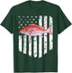 Black White American Flag Snappers 4th Of July Fish T-Shirt - T-Shirt | Forest
