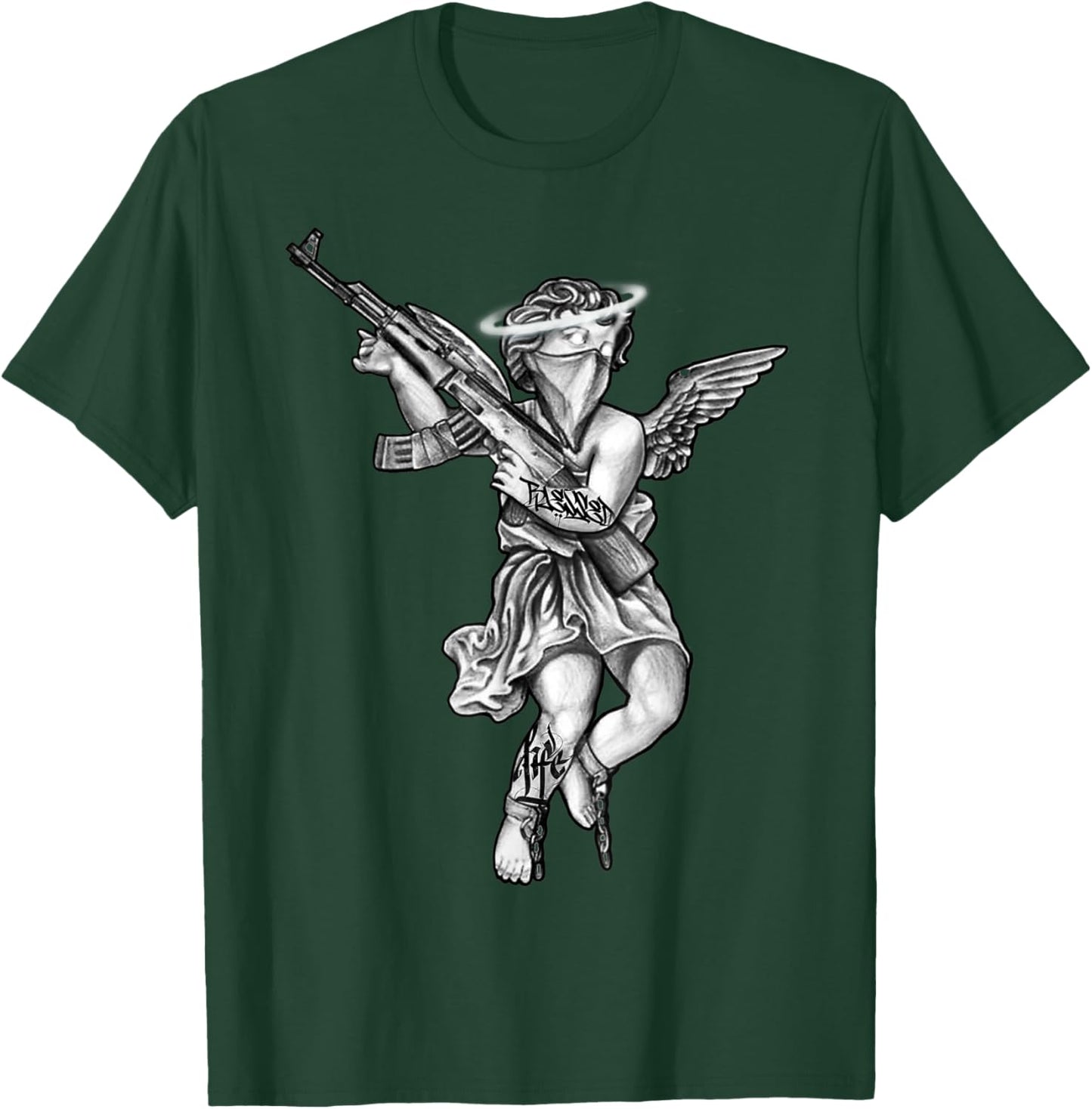 Avenging Angel Sinner Chicano Tattoo T-Shirt - T-Shirt | Forest