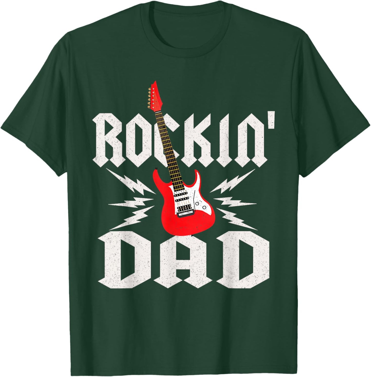 Dad Rockin One Birthday Family Matching Rock Guitar T-Shirt - T-Shirt | Forest